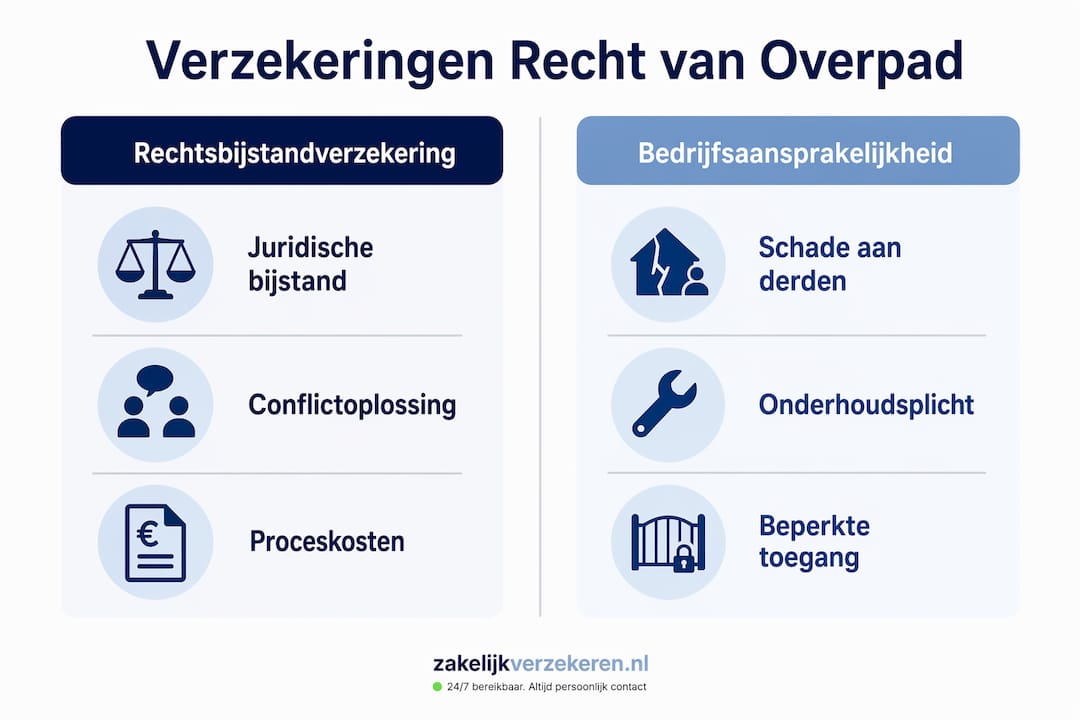 Overzichtelijke infographic: de verschillende soorten verzekeringen voor een overpad naast elkaar gezet