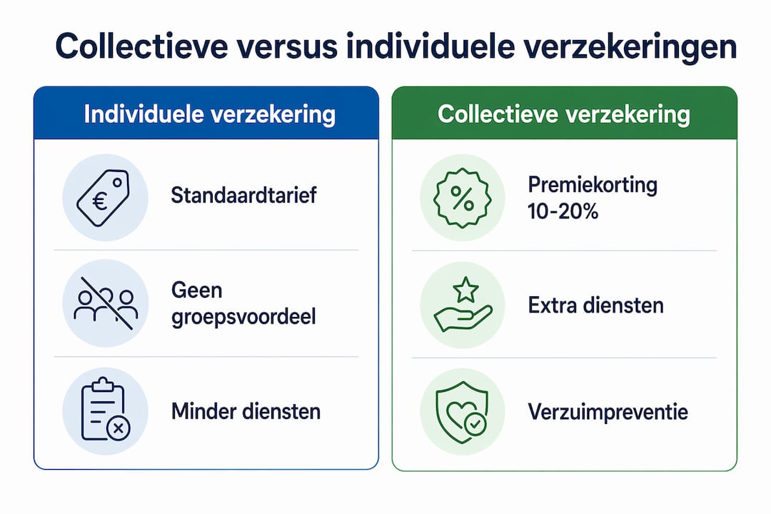 Overzicht: collectieve versus individuele verzekeringen in één infographic