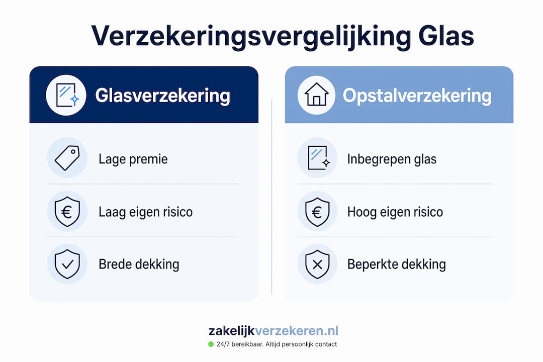 Infographic: Glasverzekering versus opstalverzekering – wat zijn de verschillen?