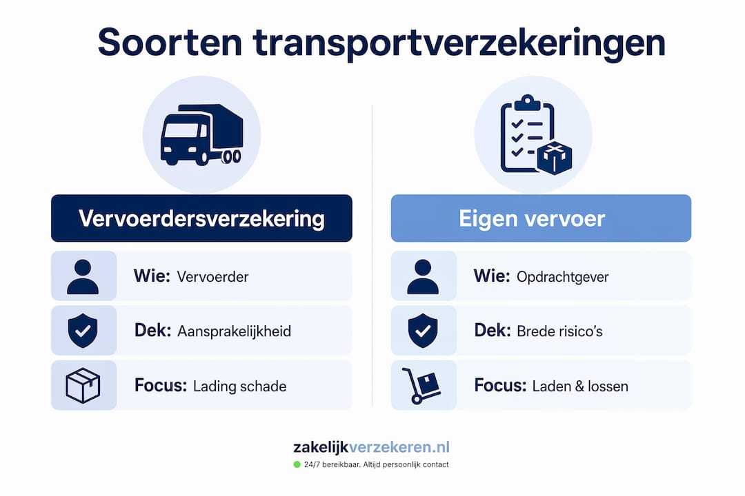 In één oogopslag: de verschillen tussen een vervoerdersverzekering en een eigen vervoerverzekering