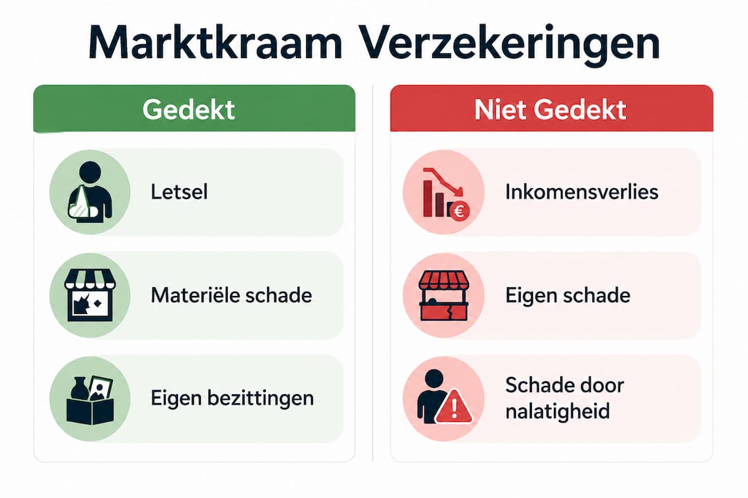 Infographic: een helder overzicht van wat wel en niet verzekerd is bij een marktkraamverzekering