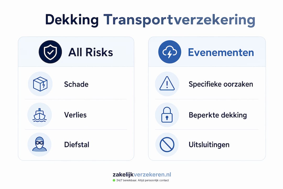 Infographic met een helder overzicht van allrisk- en evenementenverzekeringen