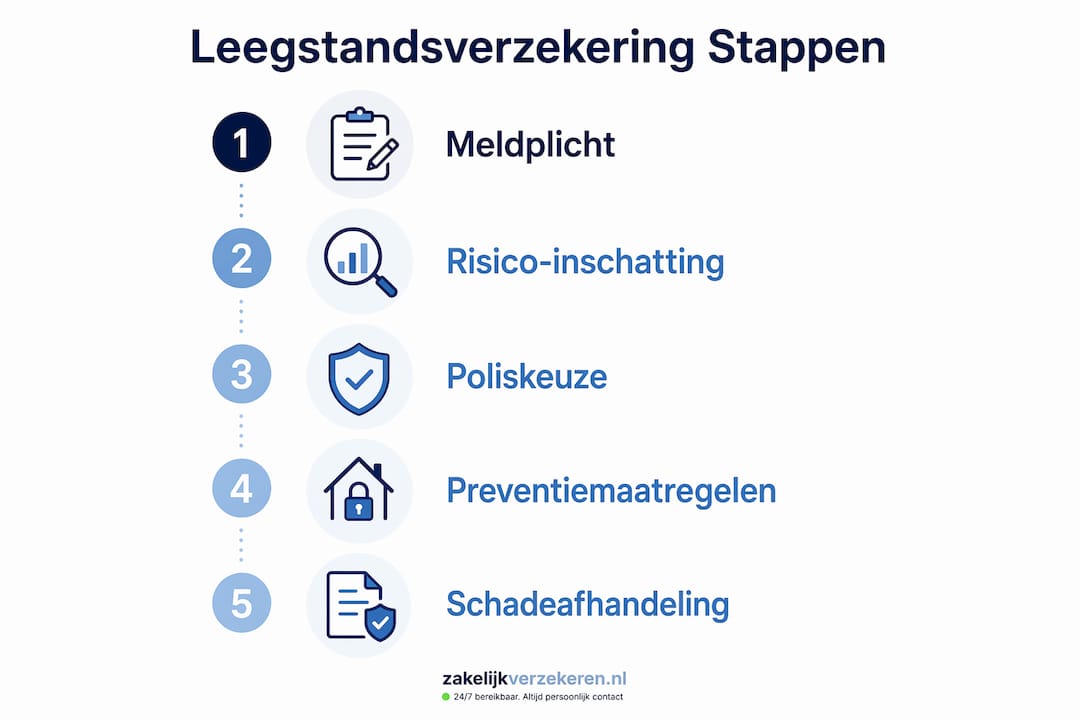 Infographic: Stappenplan voor het verzekeren van leegstaand vastgoed