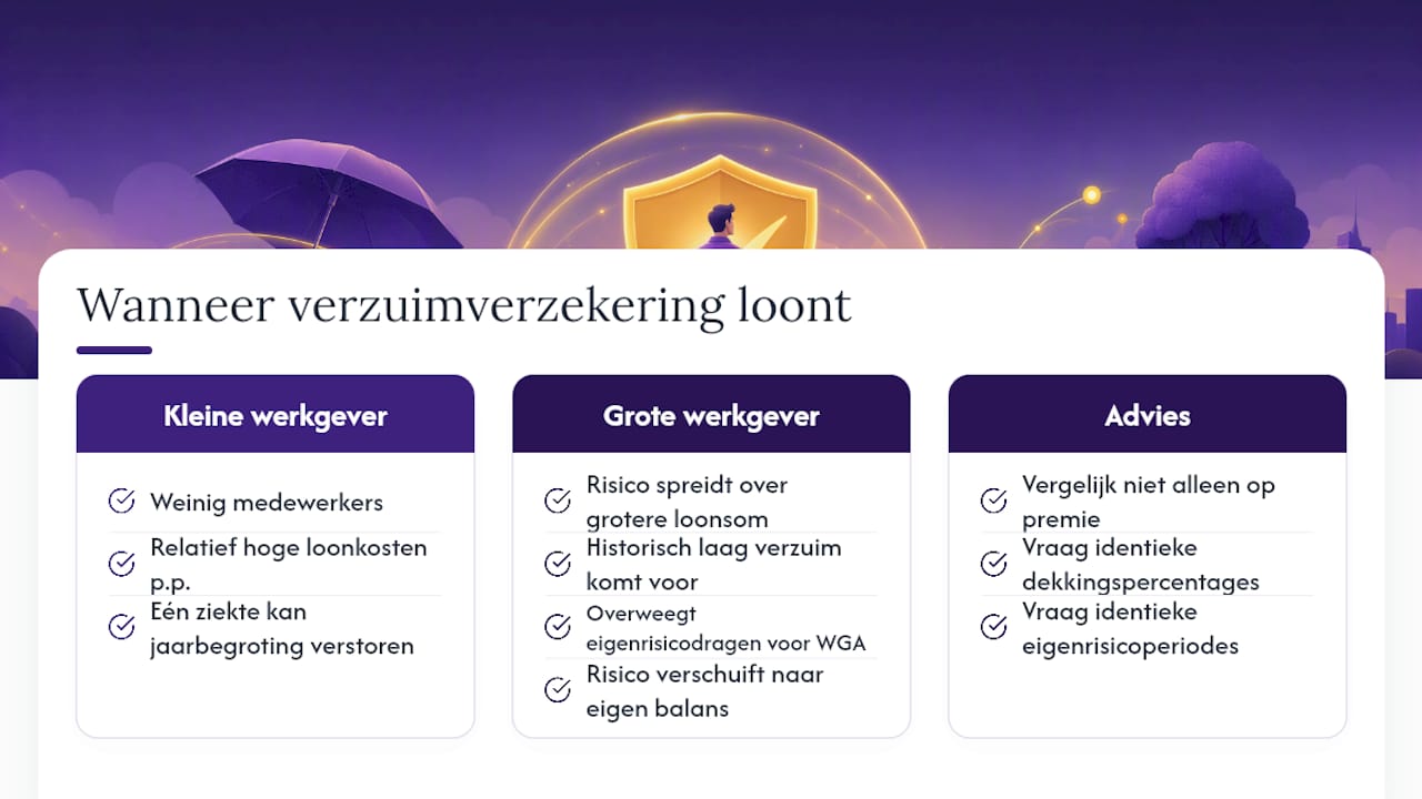 Wanneer is een verzuimverzekering echt de moeite waard? — overview diagram