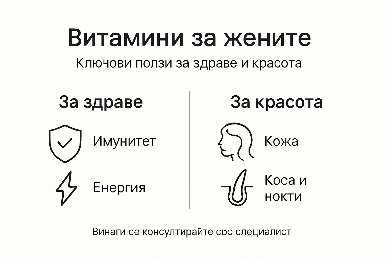 Инфографика: Най-важните витамини за женското здраве и тяхната роля