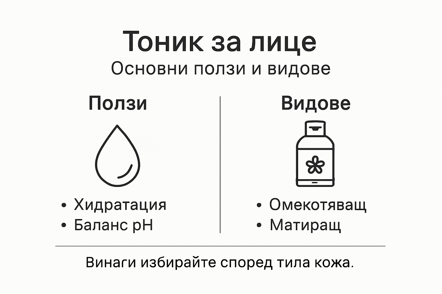 Инфографика: Какви видове тоник за лице има и с какво са полезни