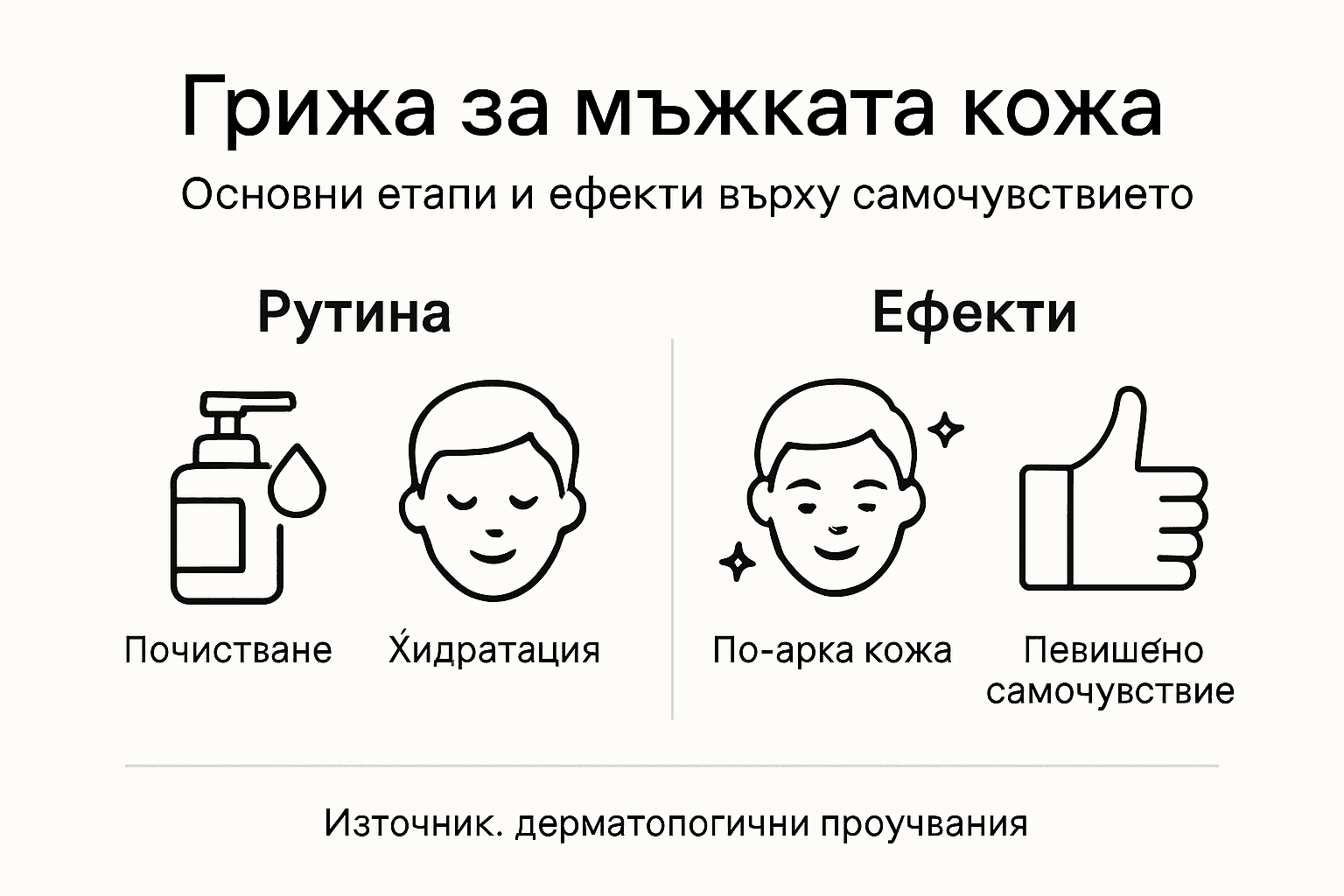 Инфографика: Какво включва ежедневната грижа за мъжете и какви са резултатите от нея