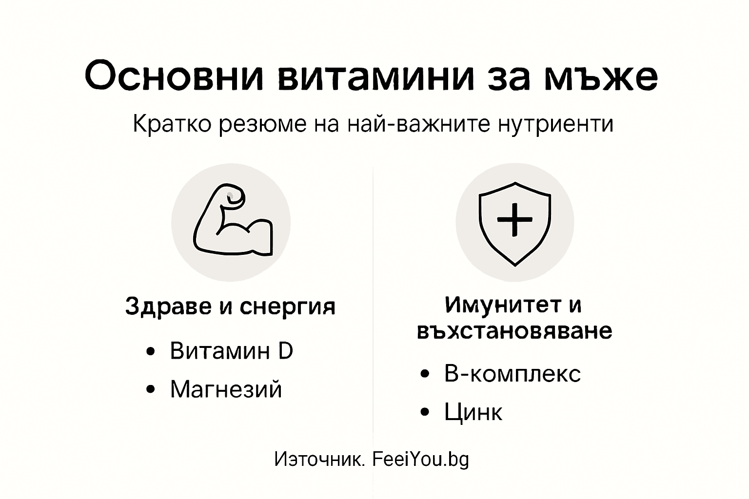 Инфографика с най-важните витамини за мъжете
