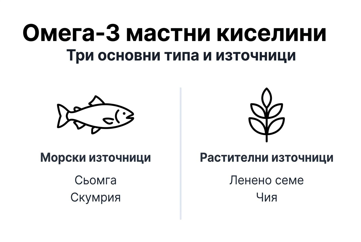 Инфографика: основните видове омега-3 мастни киселини и откъде да си ги набавим