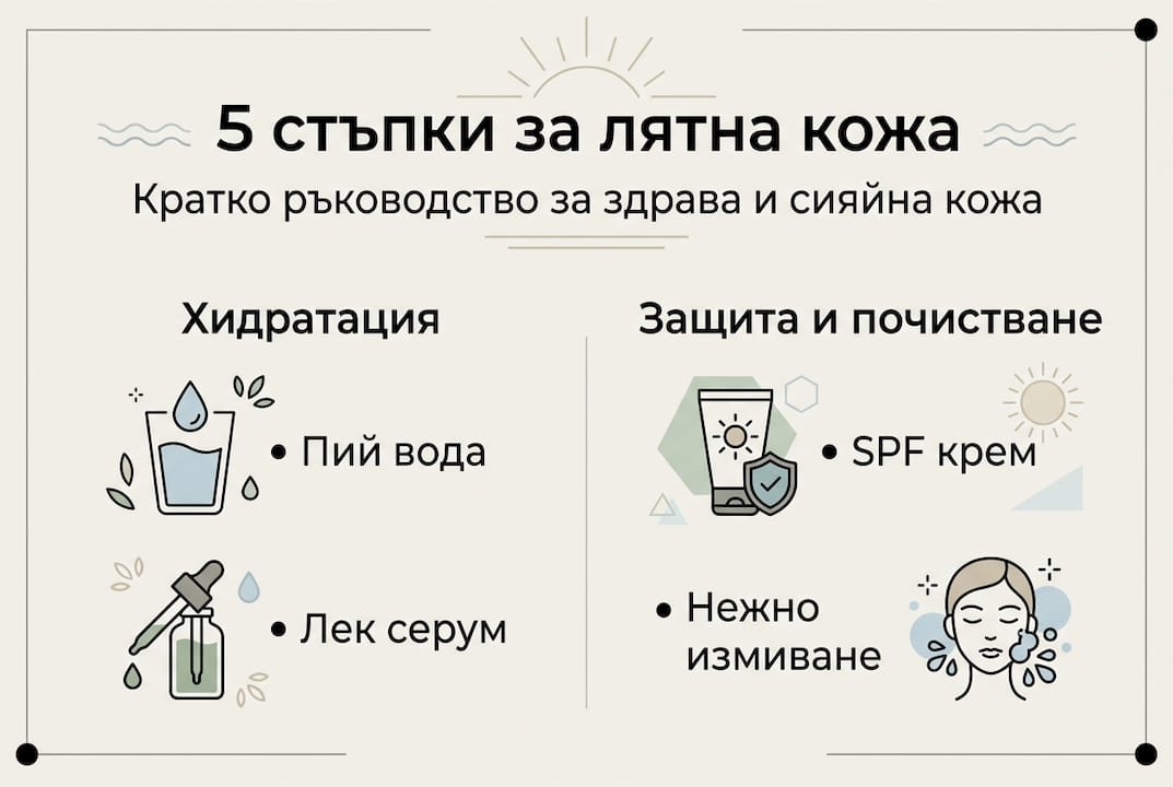 Инфографика: Пет лесни стъпки към здрава и сияйна кожа през лятото
