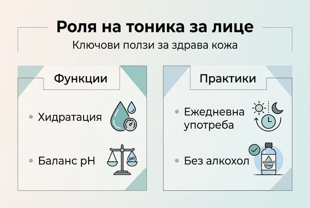 Визуална презентация: Какво прави тоникът за лице и защо е важен за кожата ни