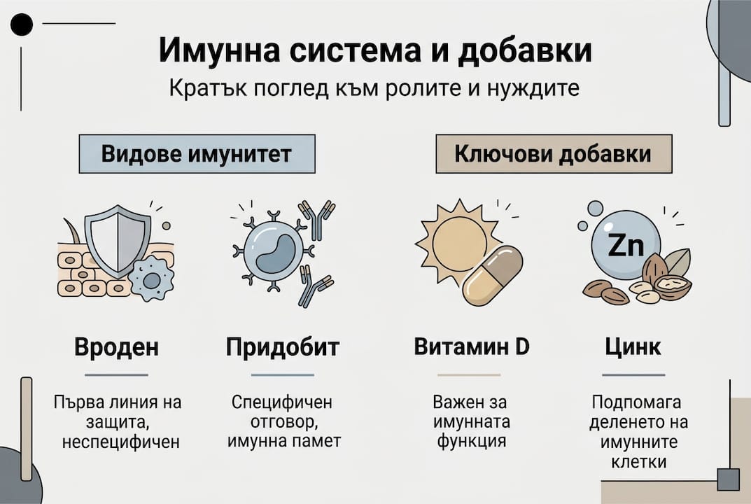 Визуално ръководство за имунната система и полезните добавки
