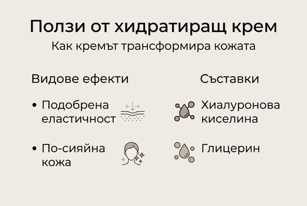 Инфографика: Какви са ползите и основните съставки на хидратиращия крем