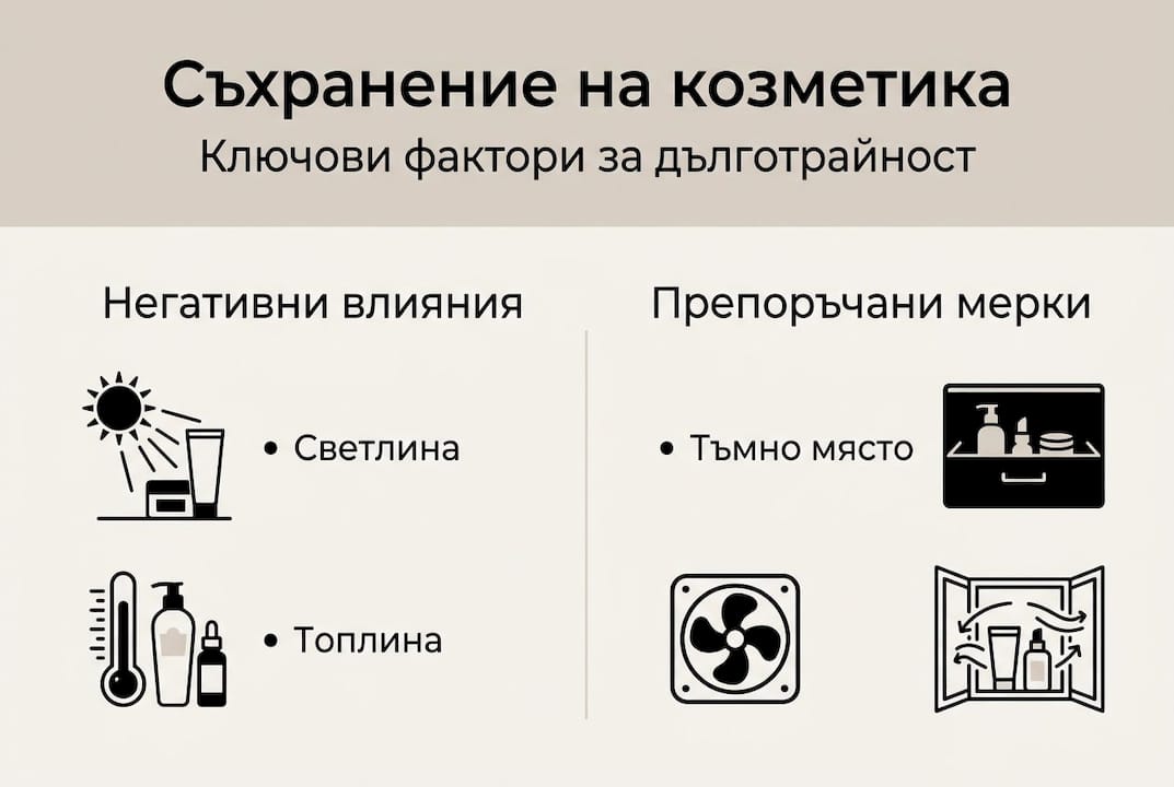 Инфографика: Какво трябва да знаем за правилното съхранение на козметиката