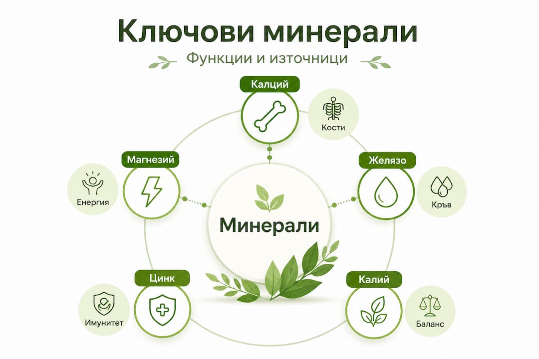 Инфографика: ключови минерали и тяхната роля за организма