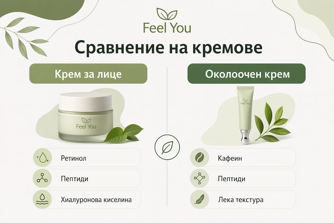 Сравнителна инфографика на най-популярните кремове и техните основни съставки
