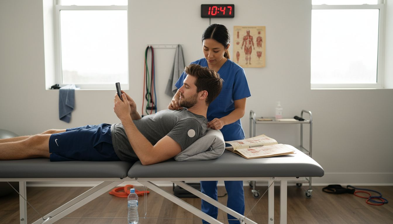 Muscle recovery session in clinic