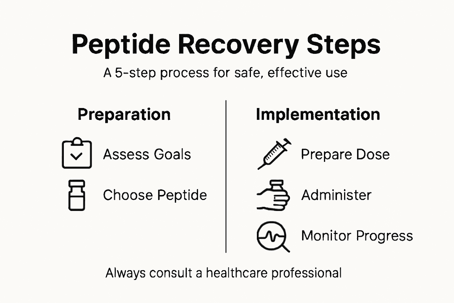 Infographic of peptide recovery steps and process