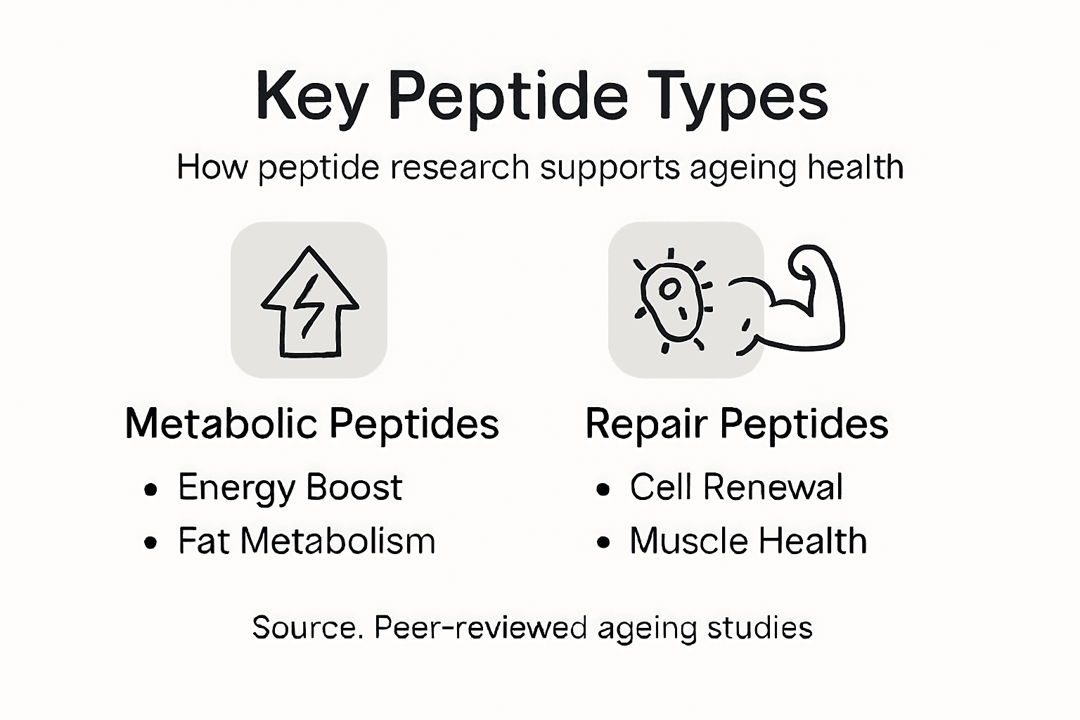 Infographic on main peptide research types