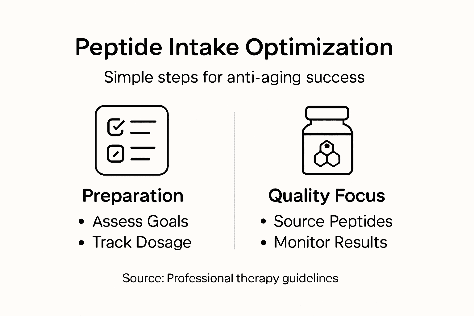 Infographic showing peptide optimization steps