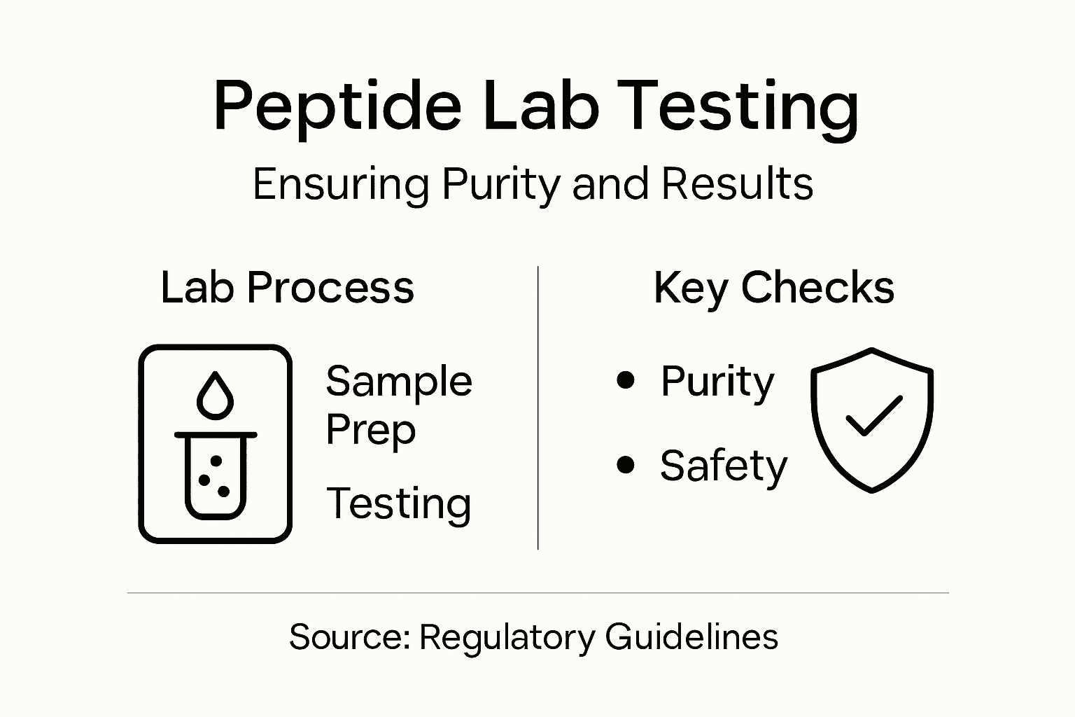 Infographic showing peptide lab testing workflow