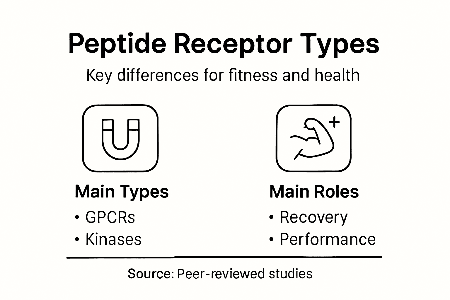 Infographic showing main peptide receptor types and roles