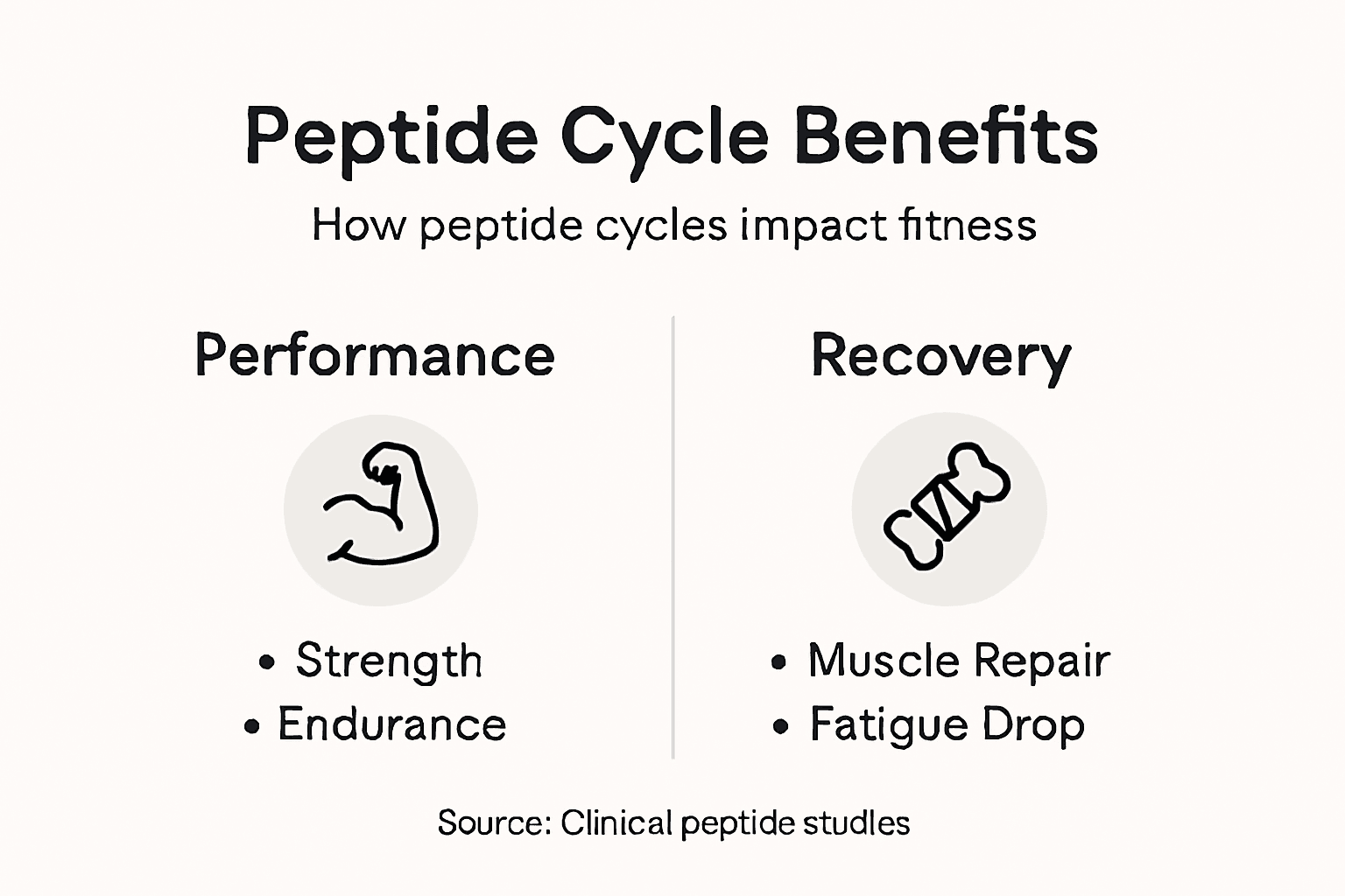 Infographic summarizing peptide cycle effects