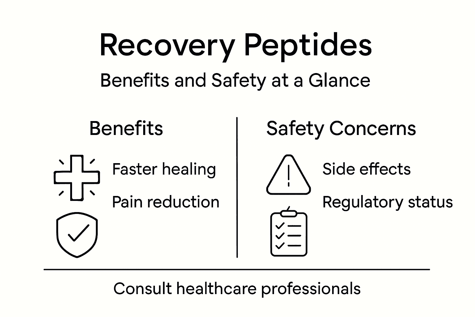 Infographic on recovery peptides benefits and safety