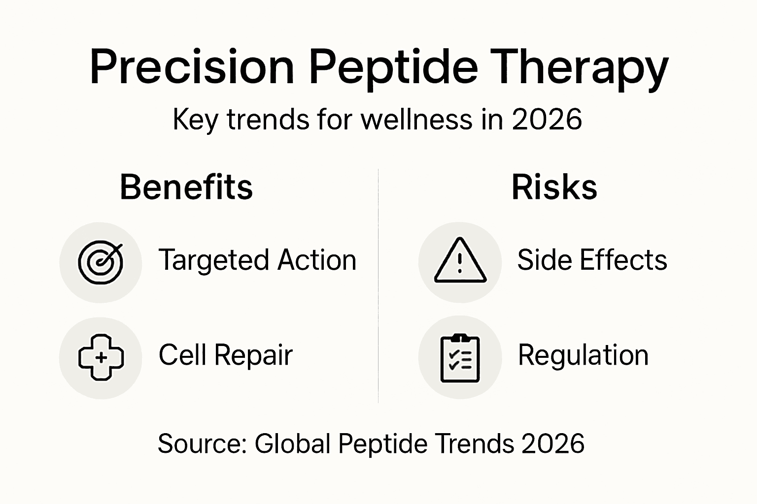 Infographic overview of peptide therapy benefits and risks