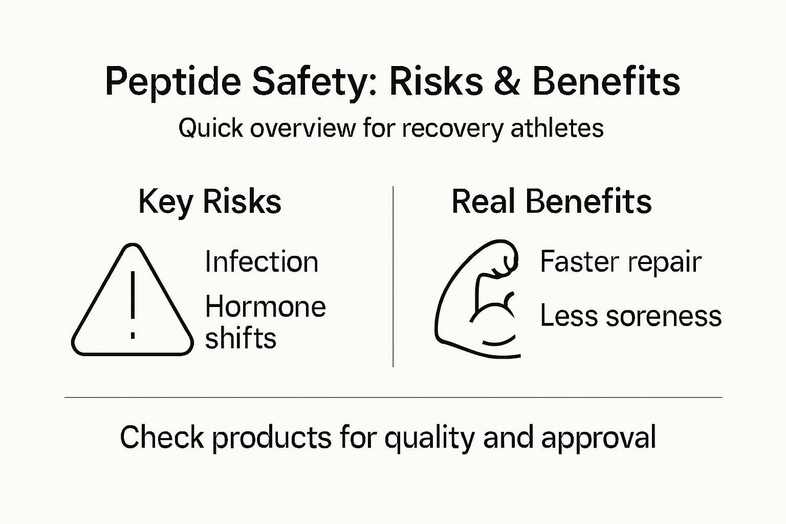 Infographic of peptide safety risks versus benefits