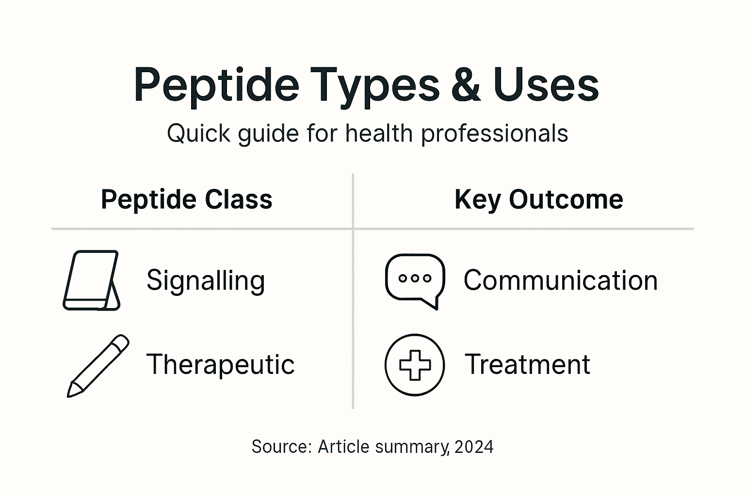 Infographic highlights peptide types and uses
