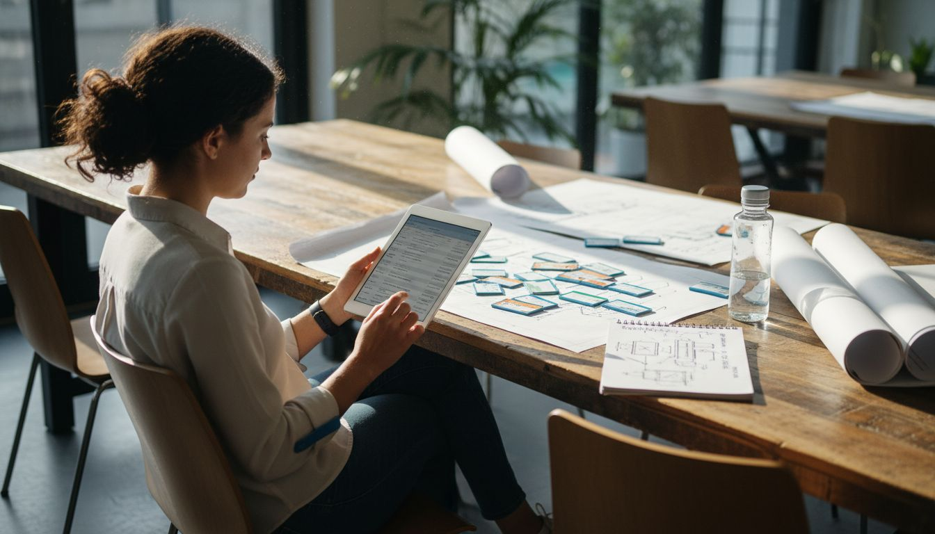 Engineer reviewing HVAC classification paperwork