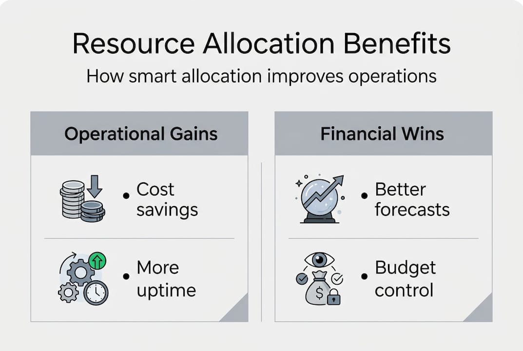 Infographic showing key resource allocation benefits