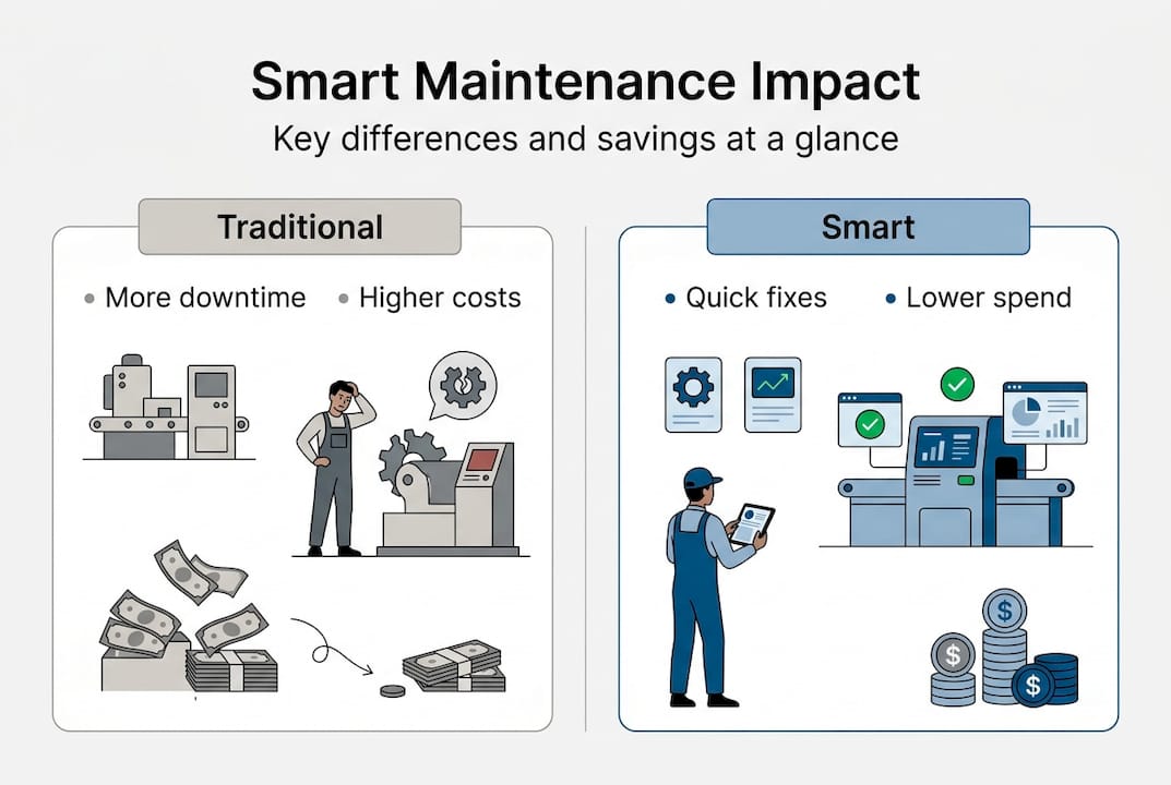 Infographic comparing smart and traditional maintenance