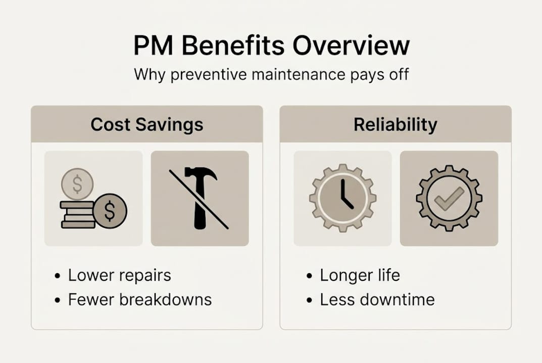 Infographic highlighting preventive maintenance benefits