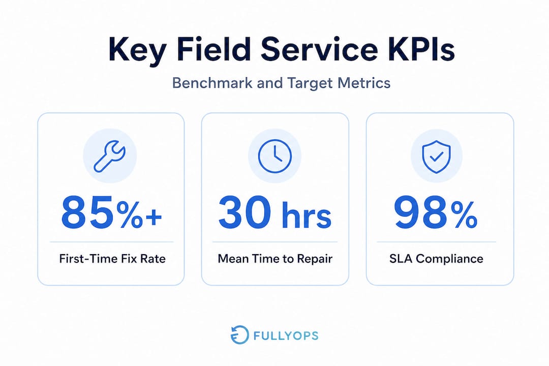 Infographic highlights field service KPI benchmarks