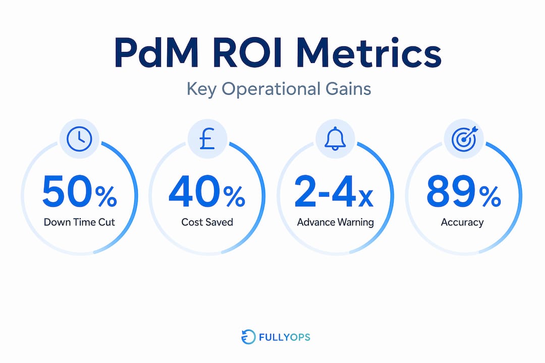 Infographic visualizing predictive maintenance impact stats