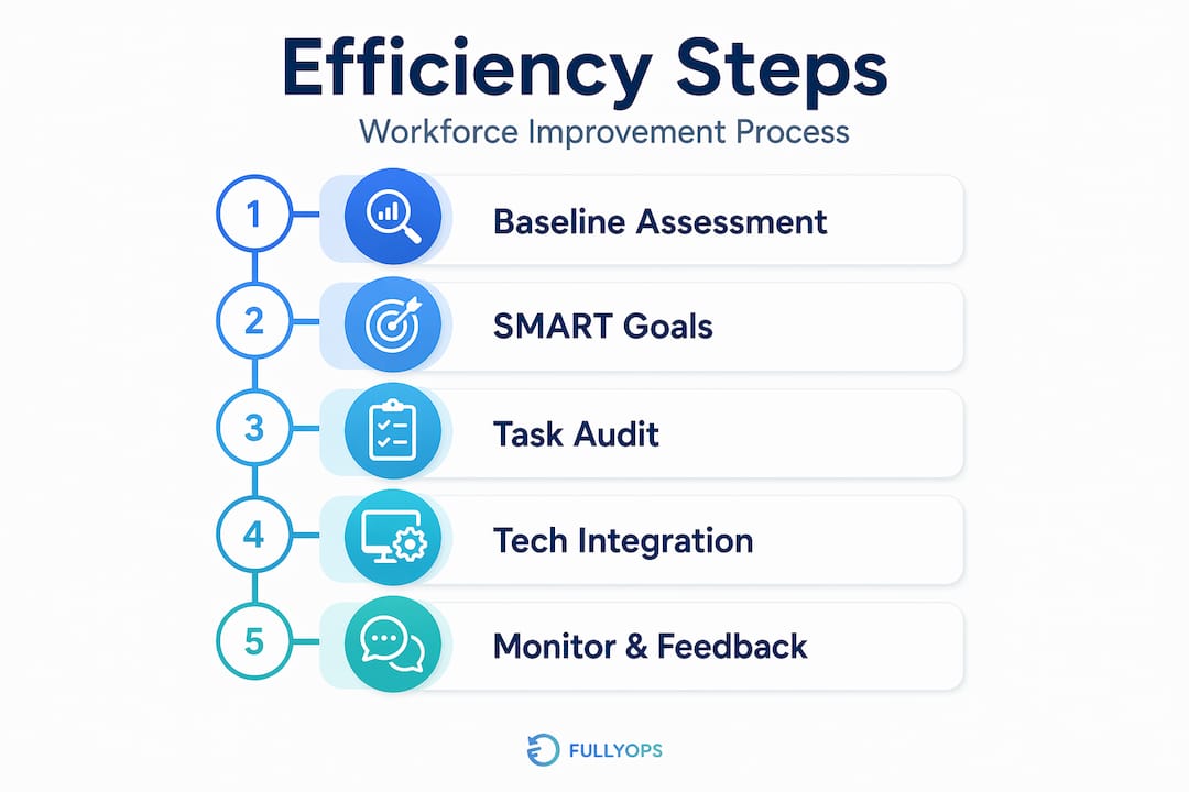 Infographic showing workforce efficiency steps