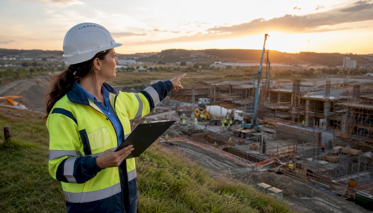Safety officer conducting site-specific assessment