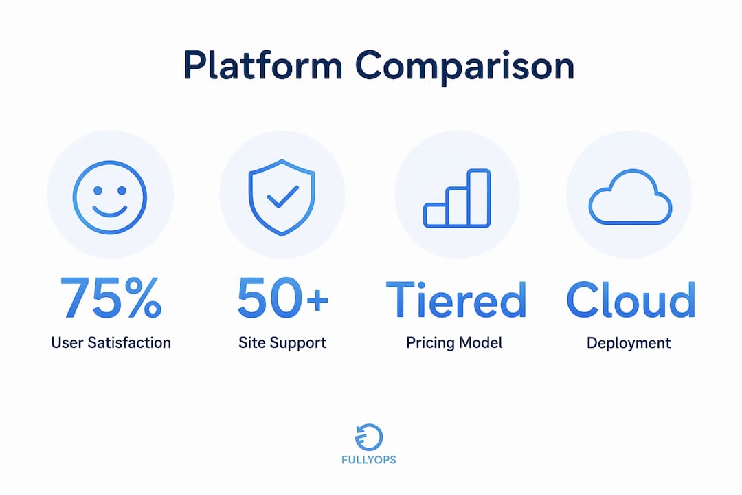 Infographic showing platform comparison stats