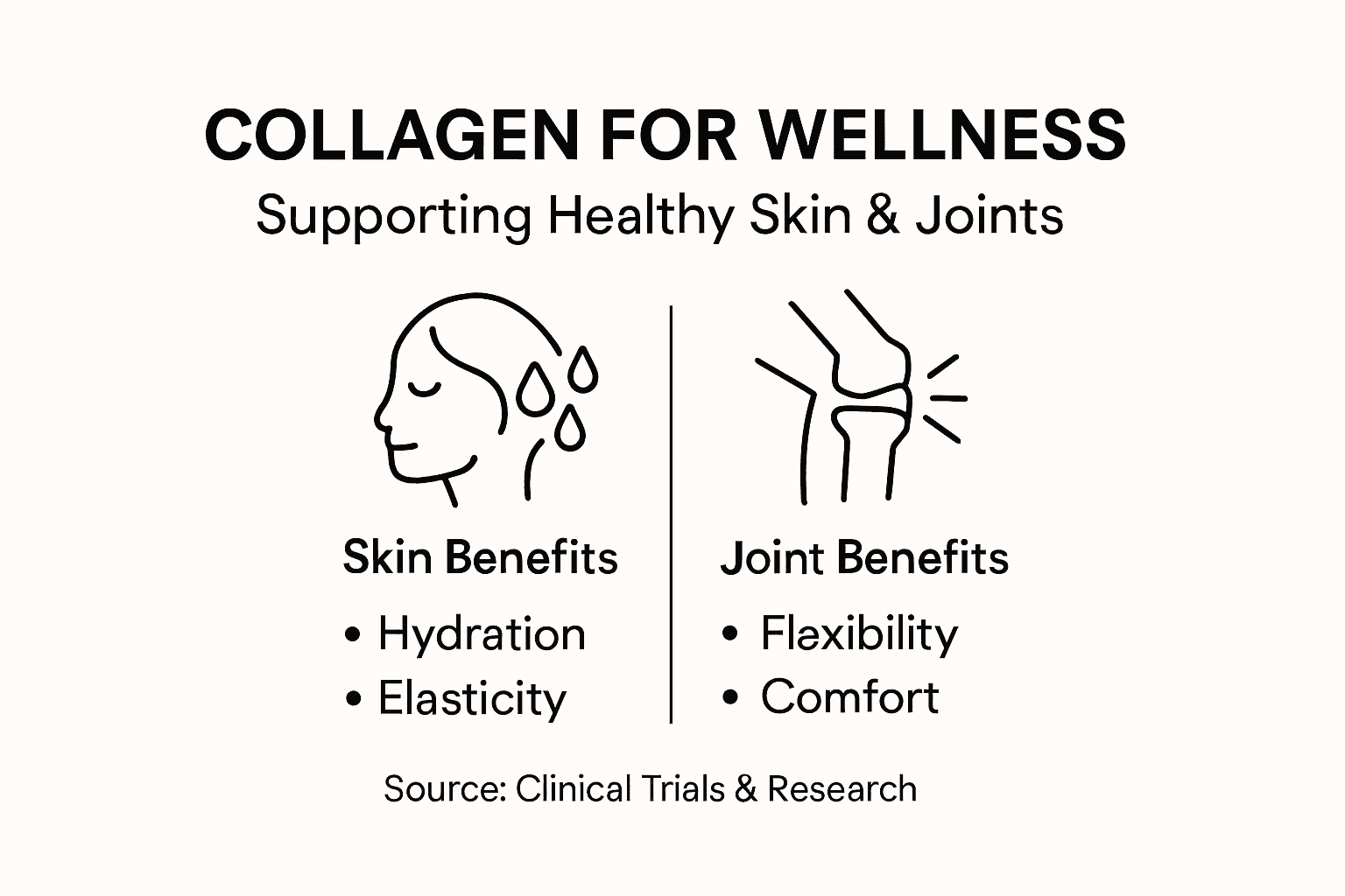 Infographic on collagen skin and joint benefits