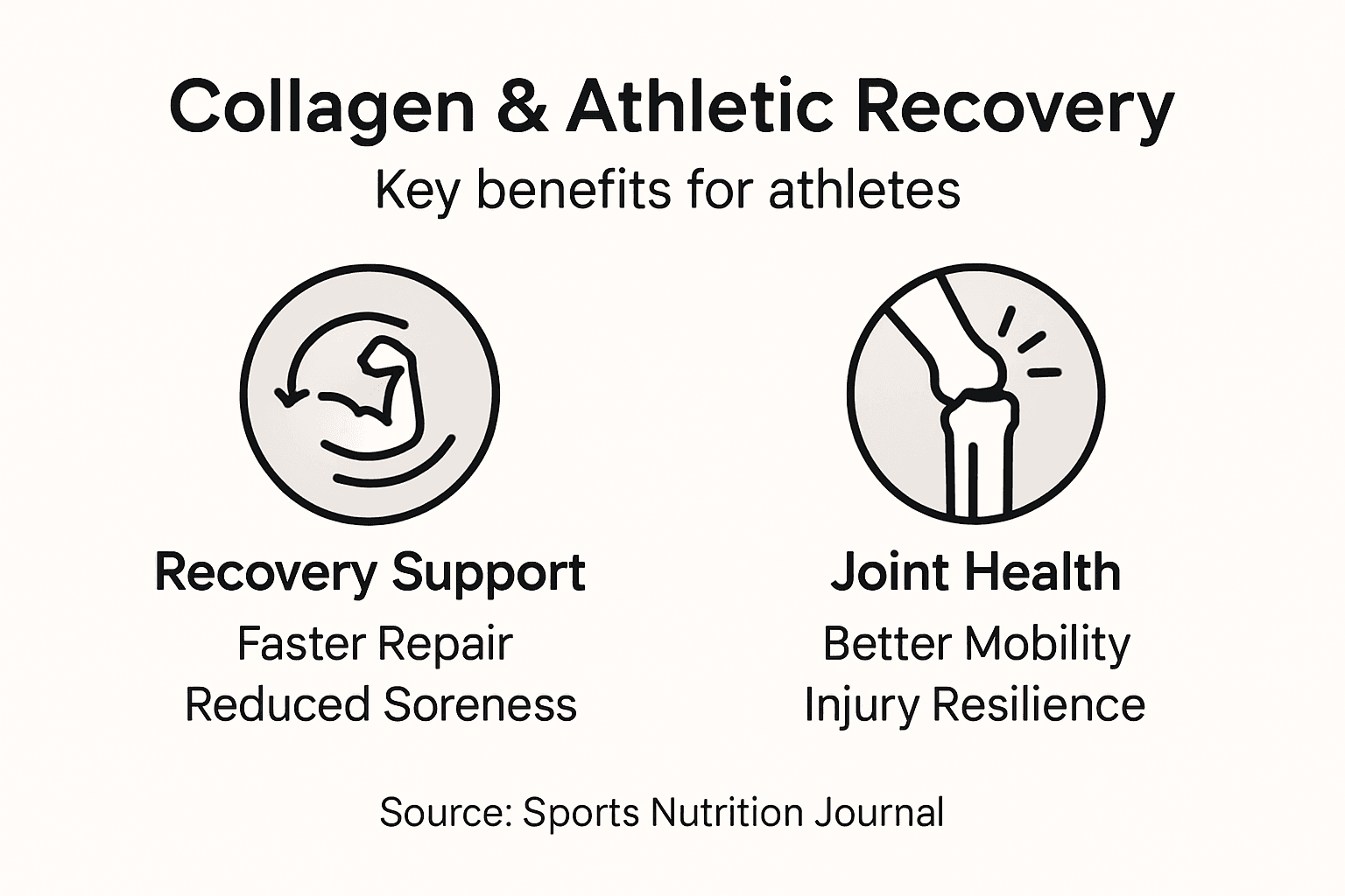 Infographic on collagen for athlete recovery and joints