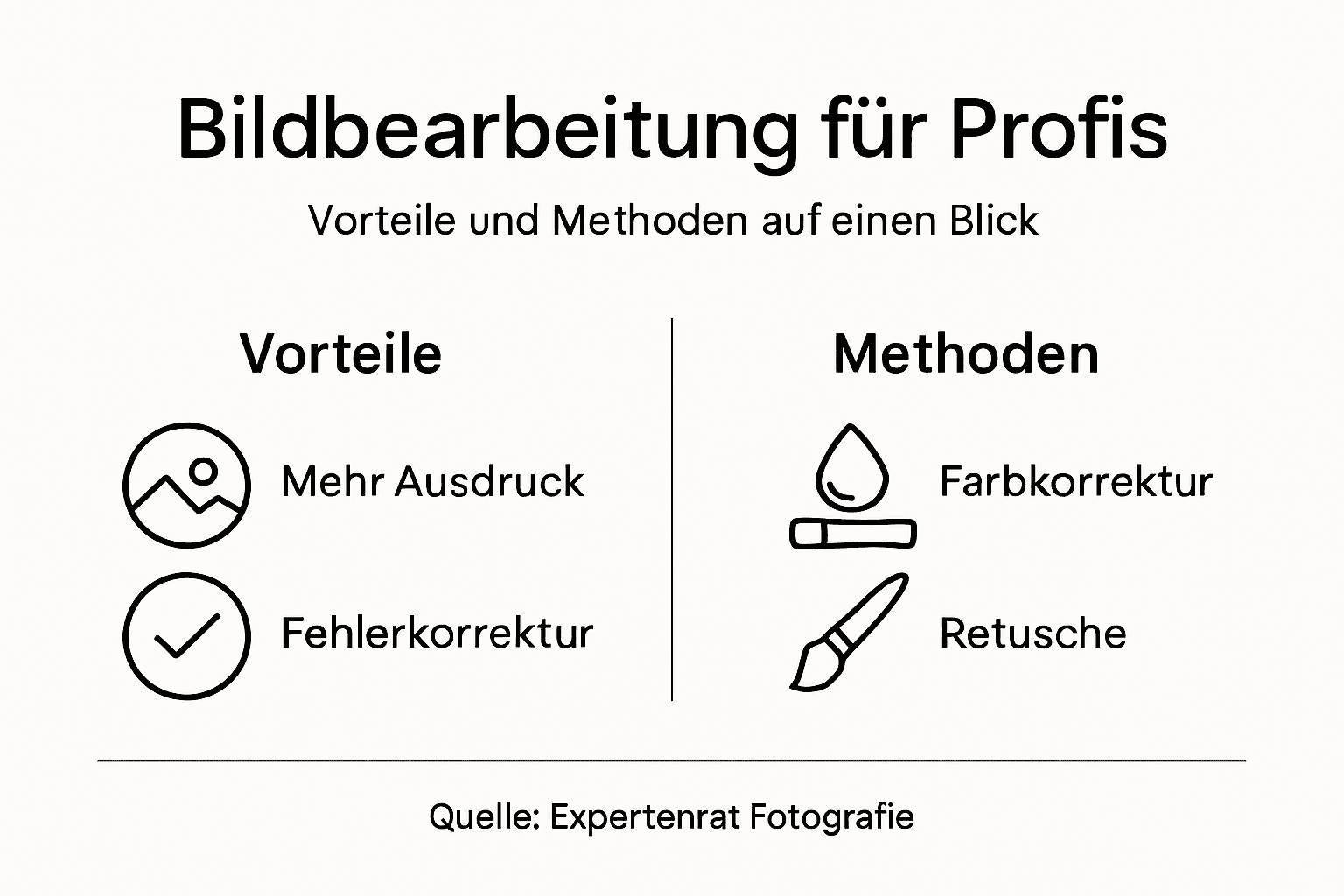 In dieser Infografik erfahren Sie, welche Vorteile die Bildbearbeitung bietet und mit welchen Techniken Sie Ihre Fotos optimieren können.