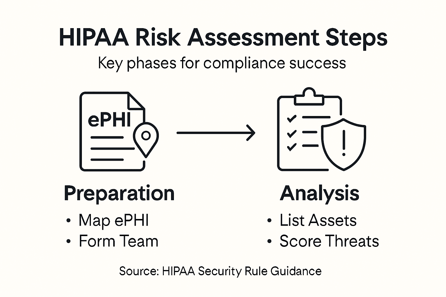 Infographic of HIPAA risk assessment stages