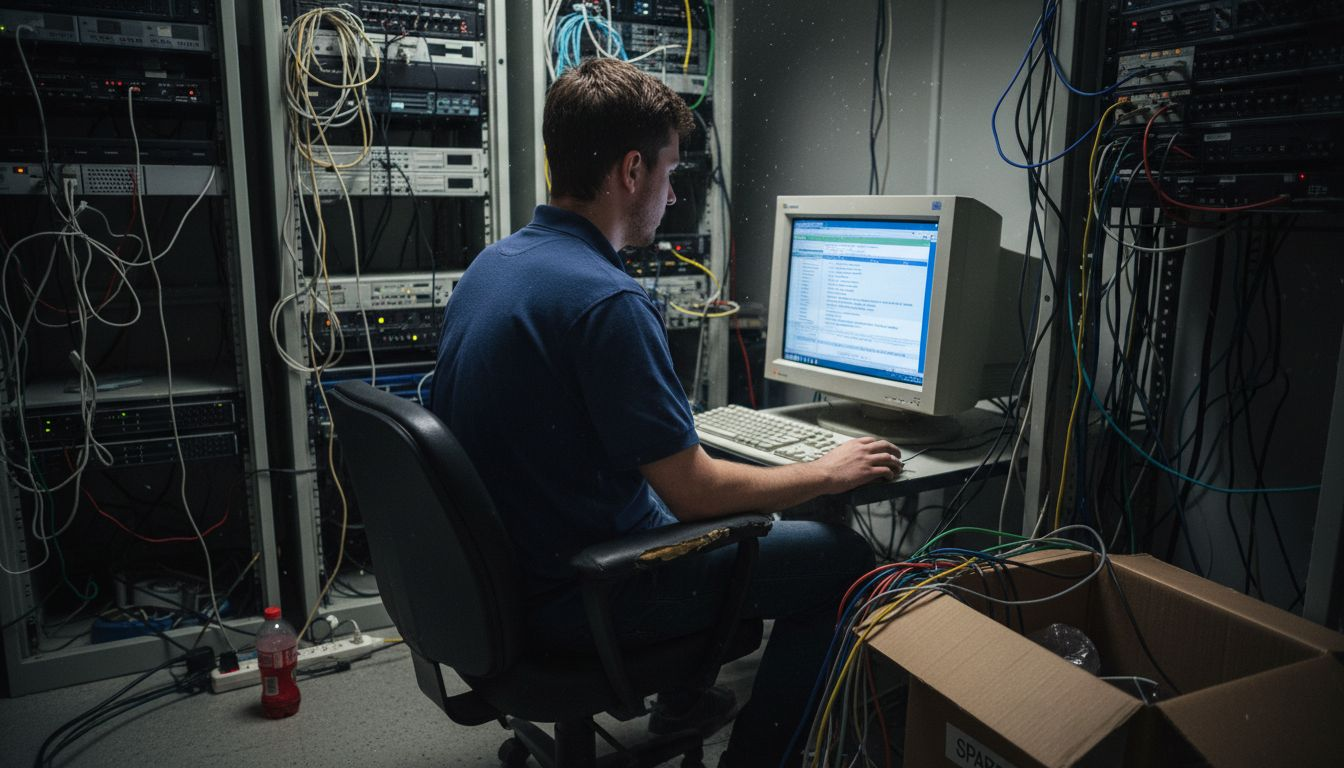 IT specialist checks server vulnerability scan results