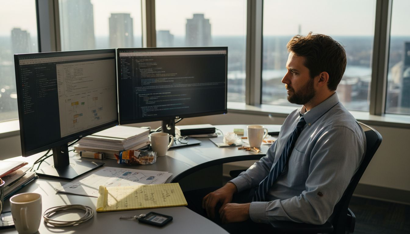 Security analyst reviewing vulnerability report