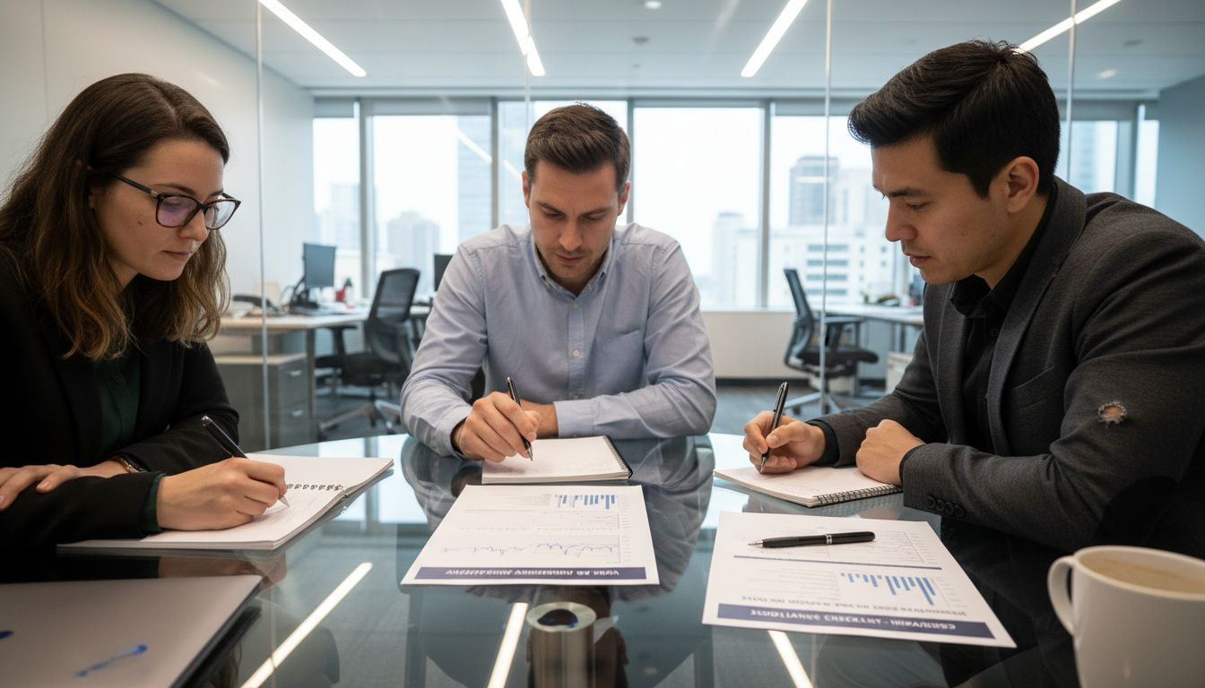 IT team discussing compliance vulnerabilities