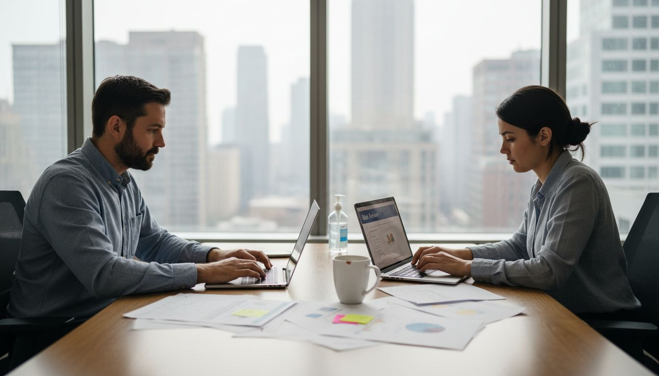 IT professionals reviewing healthcare security reports