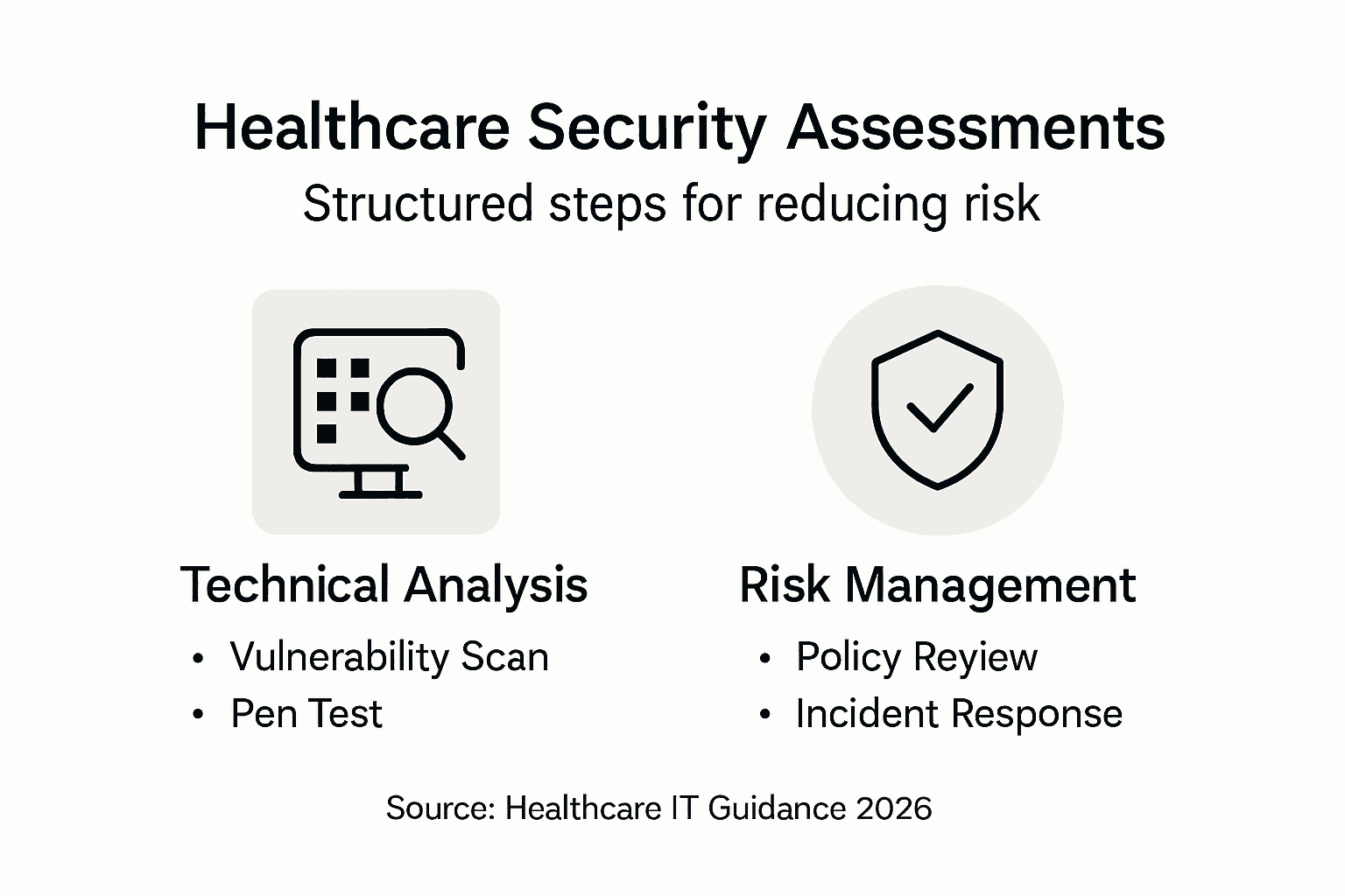 Infographic explaining security assessment steps