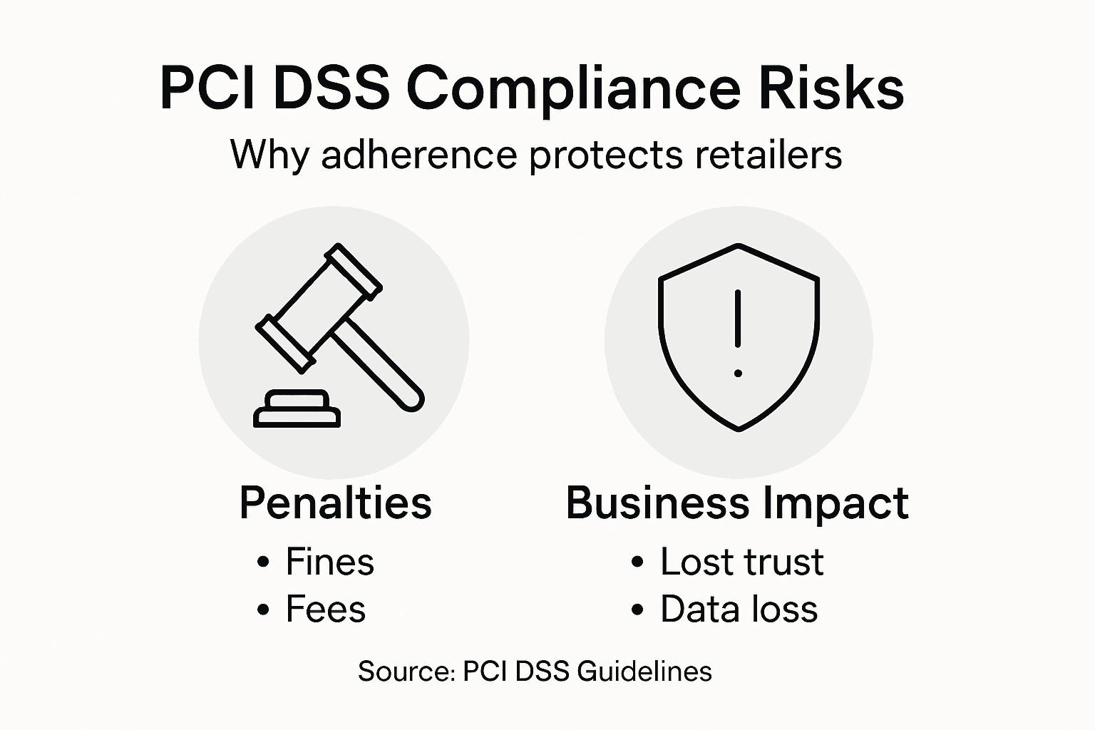 Infographic showing PCI DSS risks and penalties